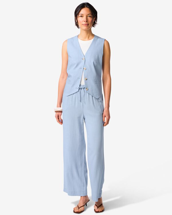 pantalon femme Tatum coupe droite bleu clair bleu clair - 36208690LIGHTBLUE - HEMA