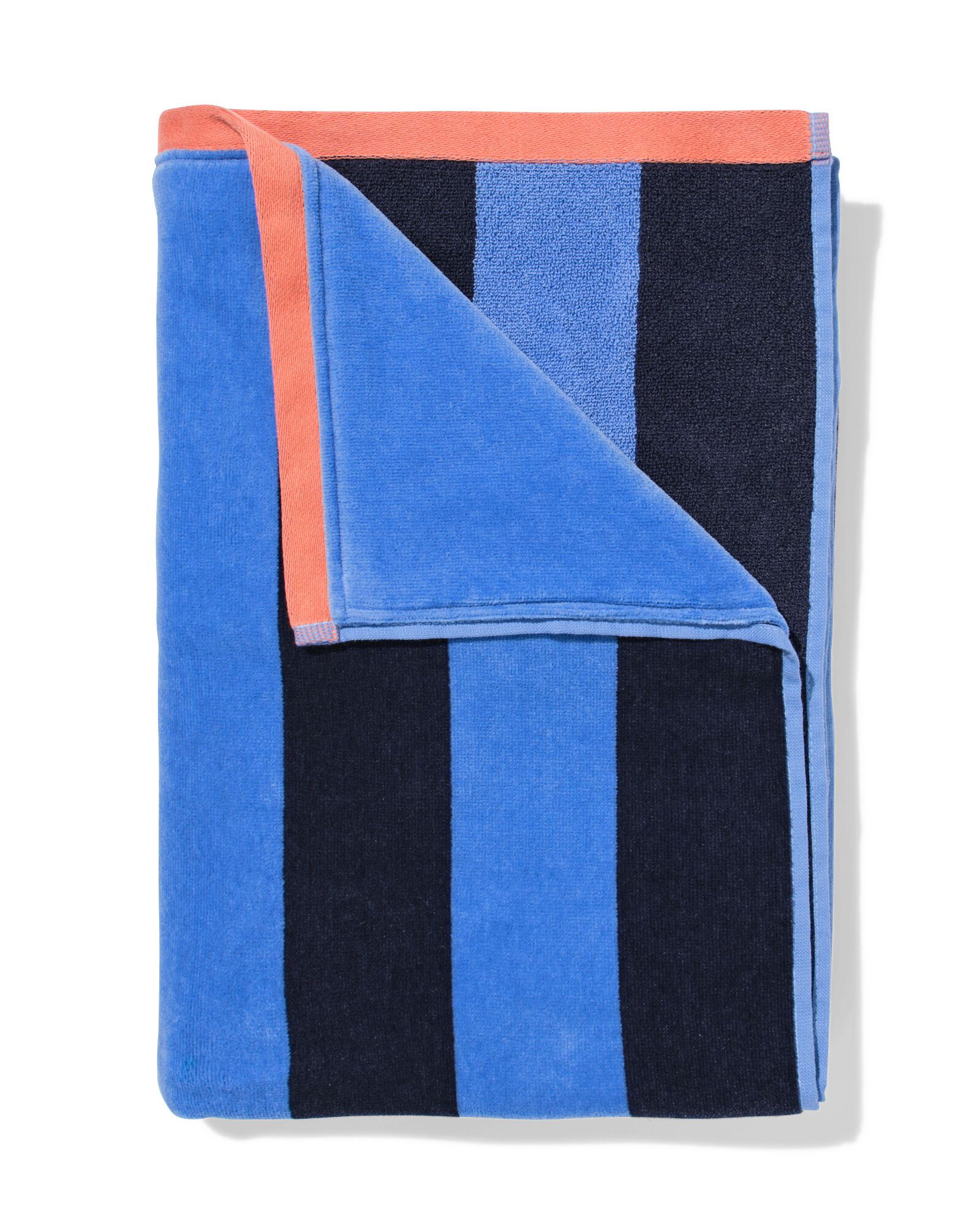 serviette de plage 90x180cm velours rayures - 5200184 - HEMA