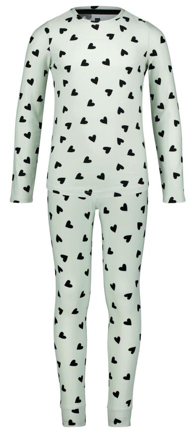 pyjama enfant coeurs micro bleu clair - 1000025324 - HEMA