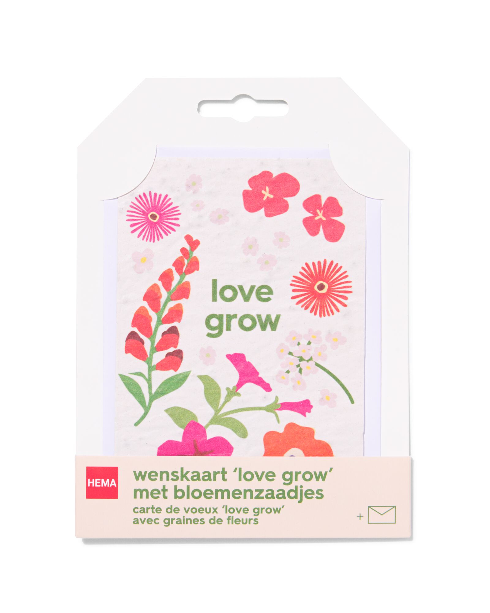 wenskaart 'love grow' met zaadjes - 41800634 - HEMA