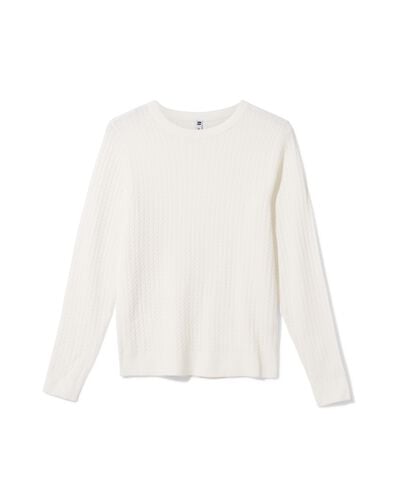 pull femme Livia torsad&eacute; blanc blanc - 36205360WHITE - HEMA