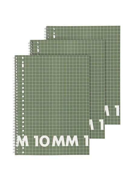 collegeblok A4 - geruit 10 x 10 mm - 3 stuks - 14101657 - HEMA