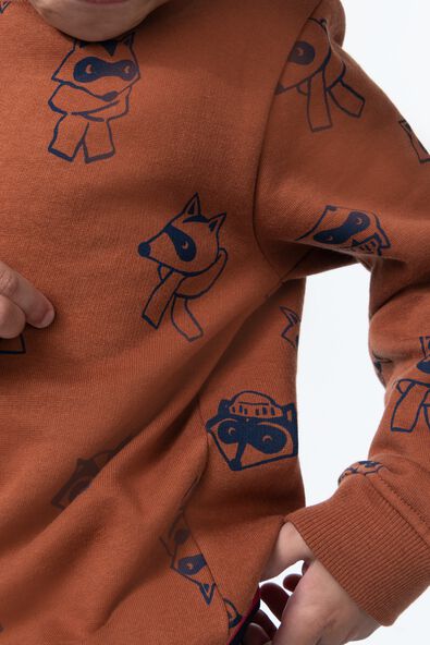 kinder sweater met wasberen braun - 1000029098 - HEMA