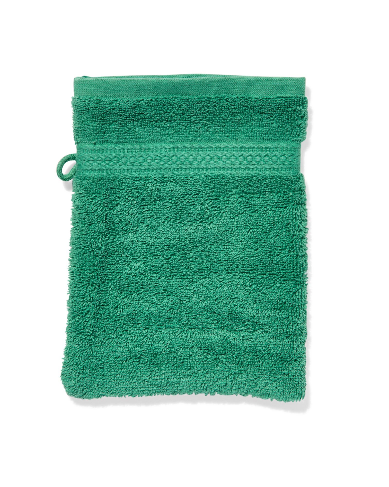 gant de toilette 16x21cm qualité épaisse vert moyen - 5282868 - HEMA