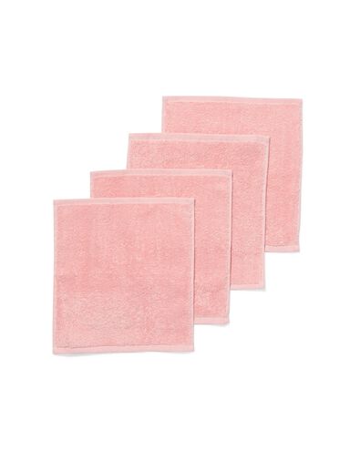serviettes pour le visage 30x30cm qualit&eacute; &eacute;paisse rose clair - lot de 4 rose p&acirc;le d&eacute;barbouillettes 30 x 30 - 5282878 - HEMA