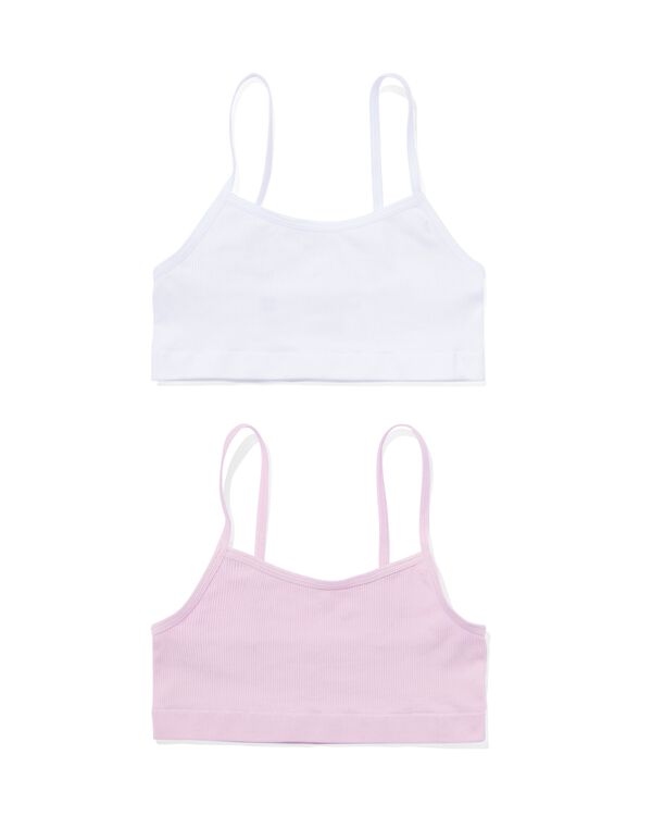 kindertops naadloos rib - 2 stuks lichtpaars lichtpaars - 19391130LIGHTPURPLE - HEMA