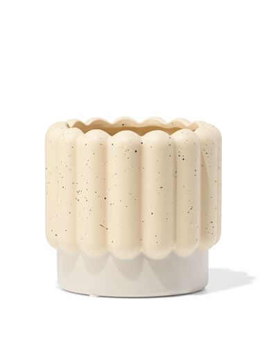 cache-pot Ø13x12,5 cm céramique nervuré gris - 13325017 - HEMA