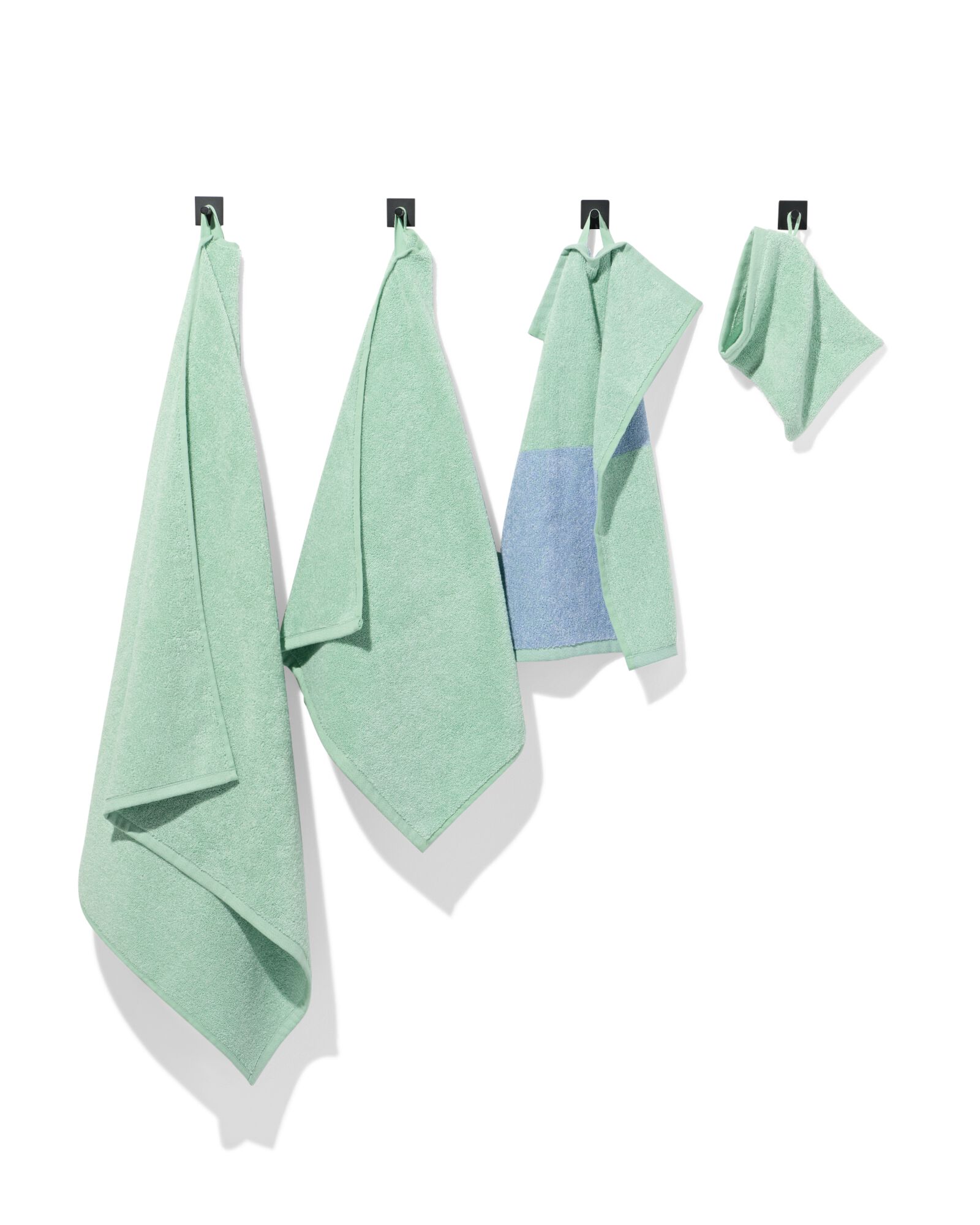 gant de toilette 16 x 21 cm de qualit&eacute; &eacute;paisse vert mouchet&eacute; - 5200260 - HEMA