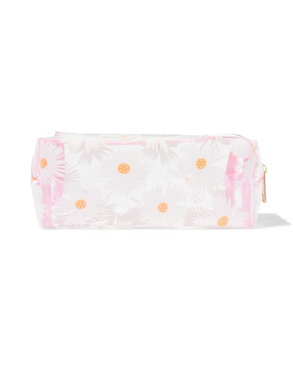 Trousse 2 compartiments rectangle rose transparente TIE AND DIE