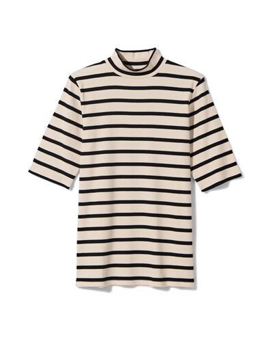 T-shirt c&ocirc;tel&eacute; Clara femme blanc/noir blanc/noir - 36200895WHITEBLACK - HEMA