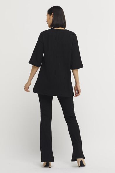 Damen-Shirt Ava, gerippt schwarz - 1000026252 - HEMA