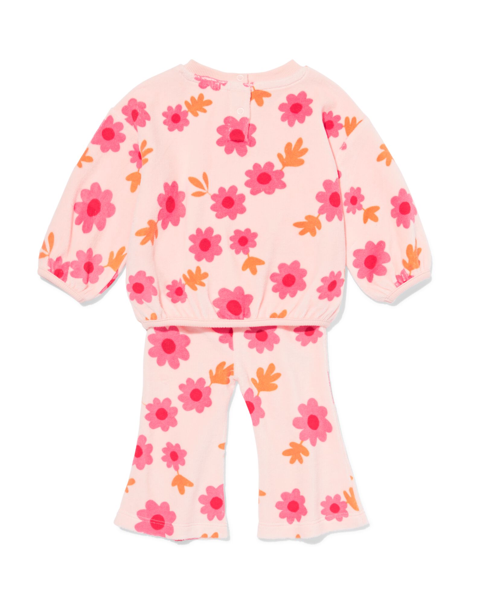 Baby-Bekleidungsset, Velours, Blumen rosa - 33048170PINK - HEMA