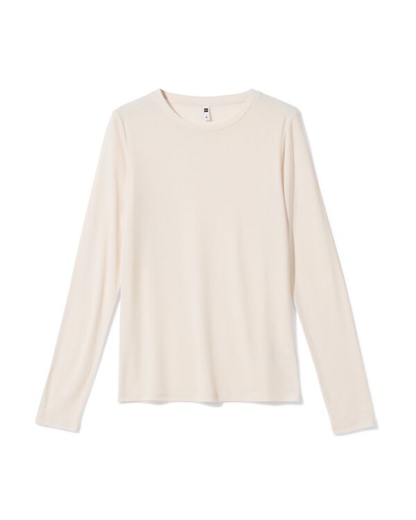 t-shirt femme Lora c&ocirc;tel&eacute; blanc cass&eacute; blanc cass&eacute; - 36204580OFFWHITE - HEMA