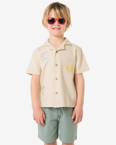 kinderoverhemd crepe ecru ecru - 30720533ECRU - HEMA