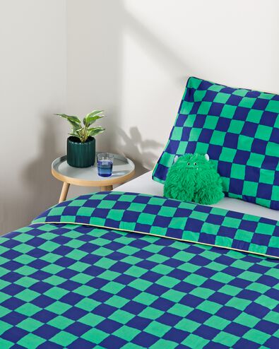 housse de couette enfant 140x200 coton doux carreaux - 5730228 - HEMA