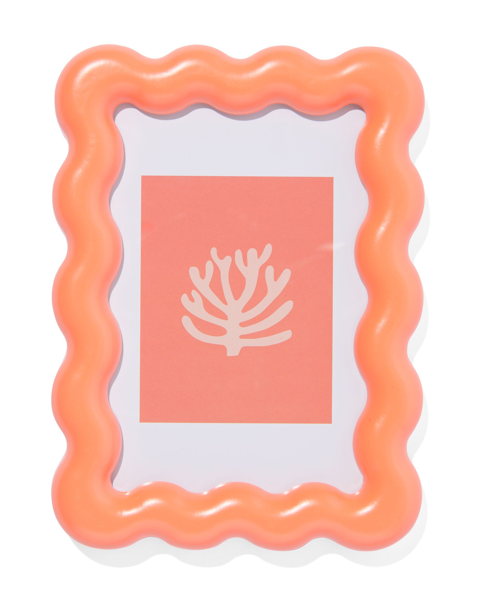 Bilderrahmen 10 &times; 15 cm, Holz, Wellen, Korallenrot - 13640006 - HEMA