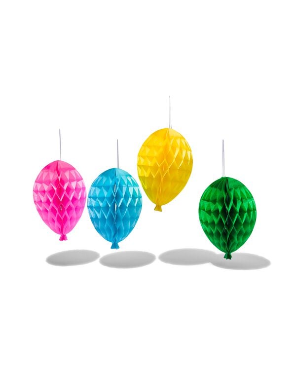 4 décorations en papier alvéolé - ballon - 14200690 - HEMA