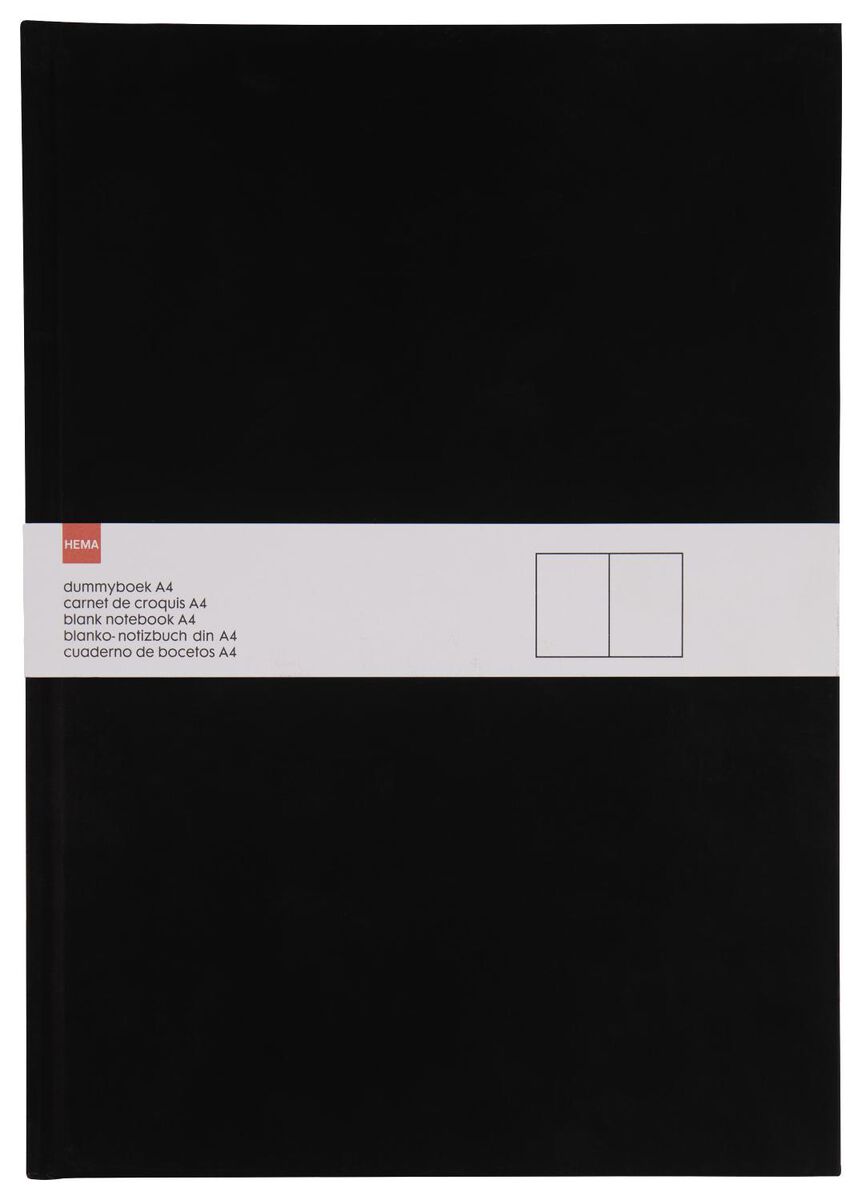 carnet vierge A4 noir - 14130023 - HEMA