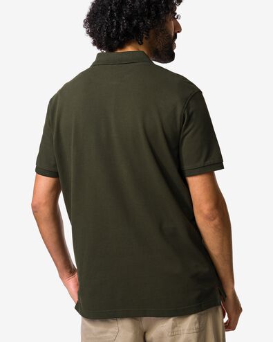 herenpolo Denton regular fit piqu&eacute; donkergroen donkergroen - 2140860DARKGREEN - HEMA