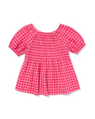 kinderblouse hartjes ruiten roze roze - 30866025PINK - HEMA