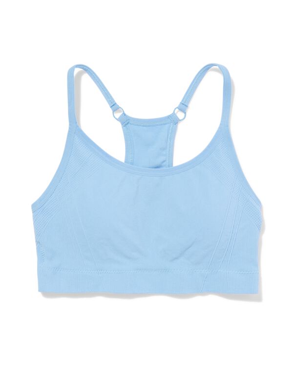 haut de sport light support sans armature ni couture bleu clair - 21700358LIGHTBLUE - HEMA