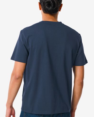 t-shirt homme relaxed fit col rond bleu L - 2114142 - HEMA