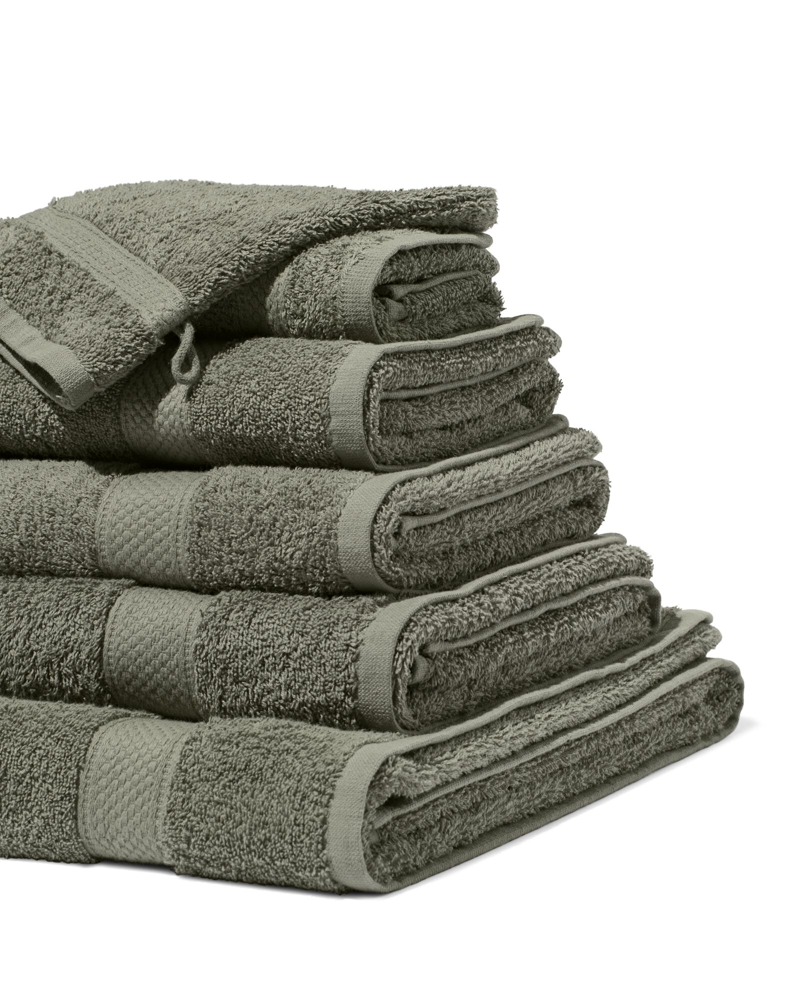 Handtuch 50&nbsp;x&nbsp;100, schwere Qualit&auml;t &ndash; Graugr&uuml;n armeegr&uuml;n Handtuch, 50 x 100 - 5200702 - HEMA