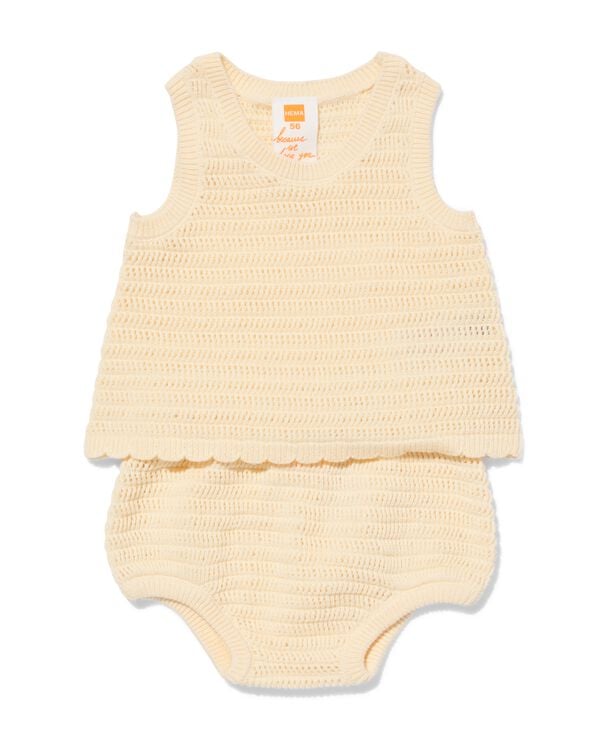 newborn kledingset fijngebreid ecru ecru - 33451620ECRU - HEMA
