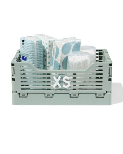 caisse pliante lettres recycl&eacute;e XS vert menthe vert menthe	 XS  13 x 18 x 8 - 39821199 - HEMA