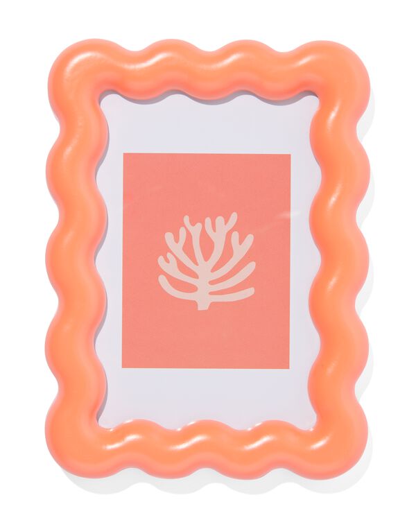 cadre photo 10x15 cm bois corail ondul&eacute; - 13640006 - HEMA