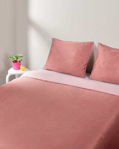 housse de couette 240x200/220 cm coton h&ocirc;tel satin rose - 5750157 - HEMA