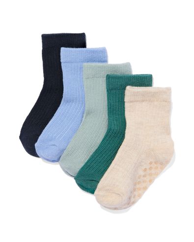 5 paires de chaussettes bébé avec du coton bleu 0-6 m - 4740026 - HEMA