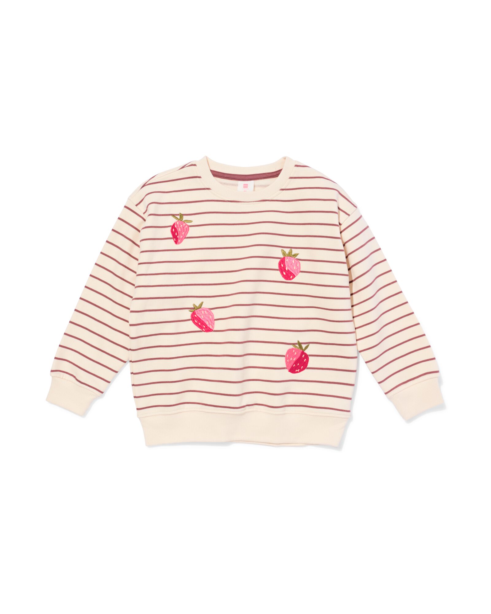 Kindersweater, gestreift, Fr&uuml;chte ecru ecru - 30816708ECRU - HEMA