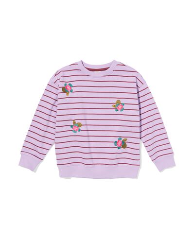 kinder sweater bloemen paars paars - 30816707PURPLE - HEMA