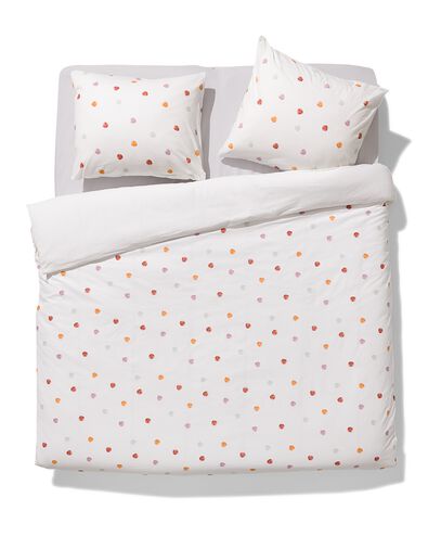 housse de couette en coton doux 200x200/220 pois blanc - 5790244 - HEMA