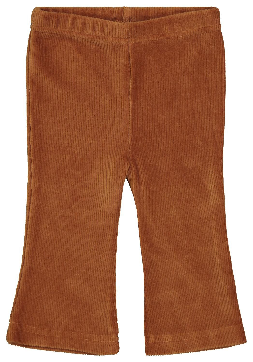 baby trousers rib flared brown - HEMA
