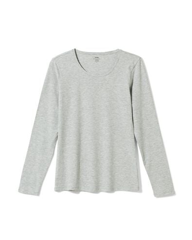 t-shirt femme slim fit col rond gris clair gris clair - 36300570LIGHTGREY - HEMA