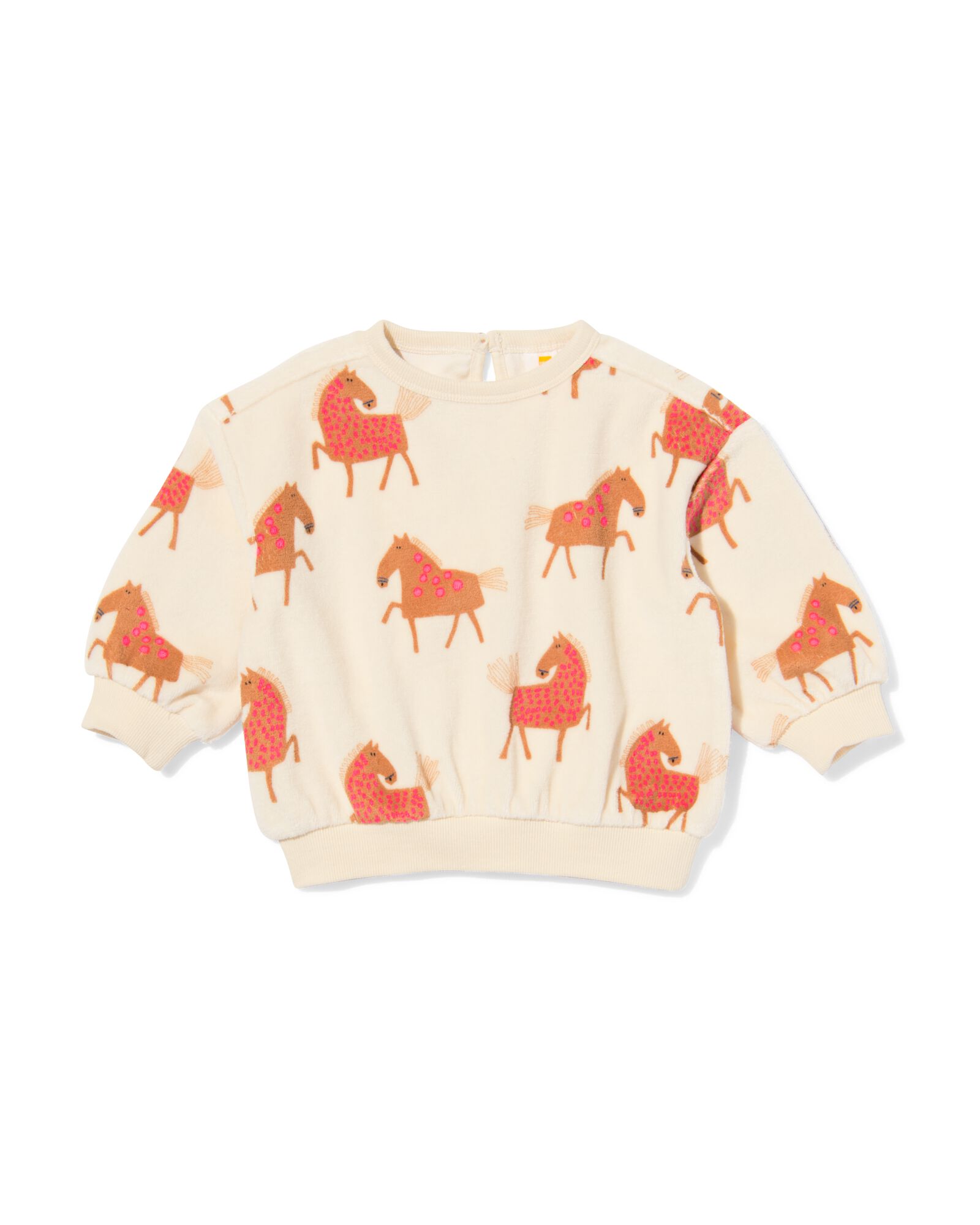 sweat velours b&eacute;b&eacute; chevaux &eacute;cru - 33034370ECRU - HEMA
