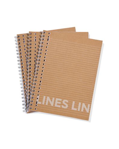 cahiers kraft A4 lign&eacute;s - lot de 3 - 14120270 - HEMA