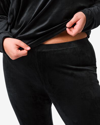 pantalon lounge femme velours noir - 1000028587 - HEMA