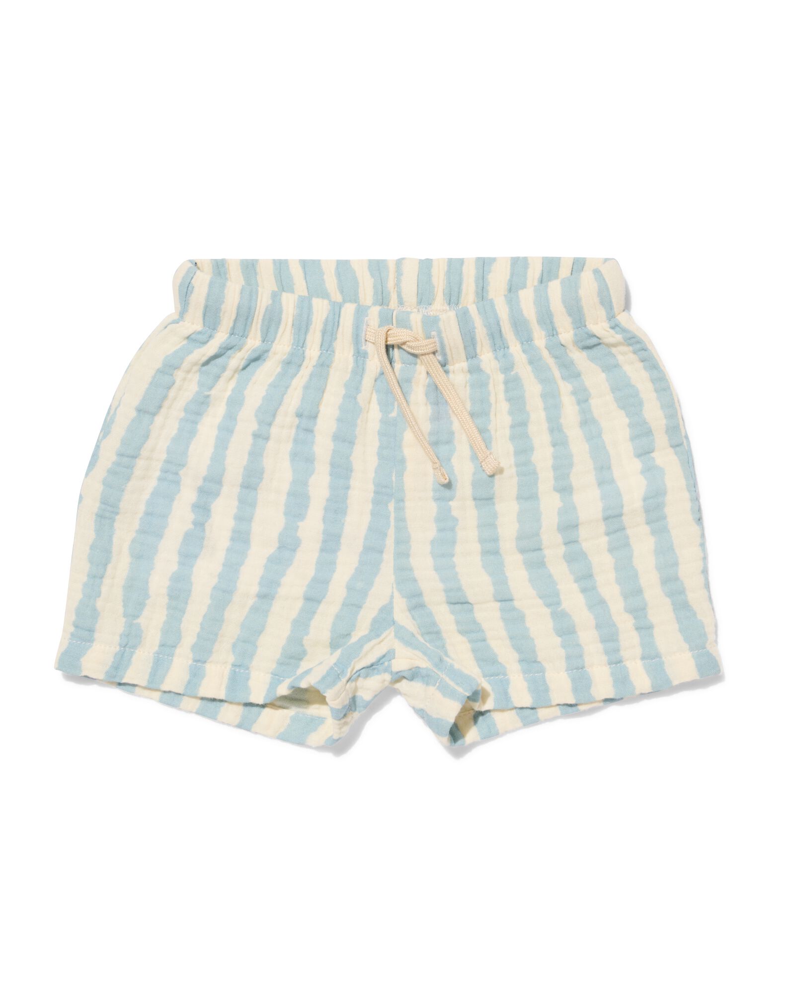 newborn short comfort fit mousseline strepen blauw blauw - 33452020BLUE - HEMA