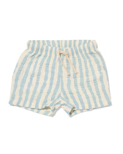 newborn short comfort fit mousseline strepen blauw blauw - 33452020BLUE - HEMA