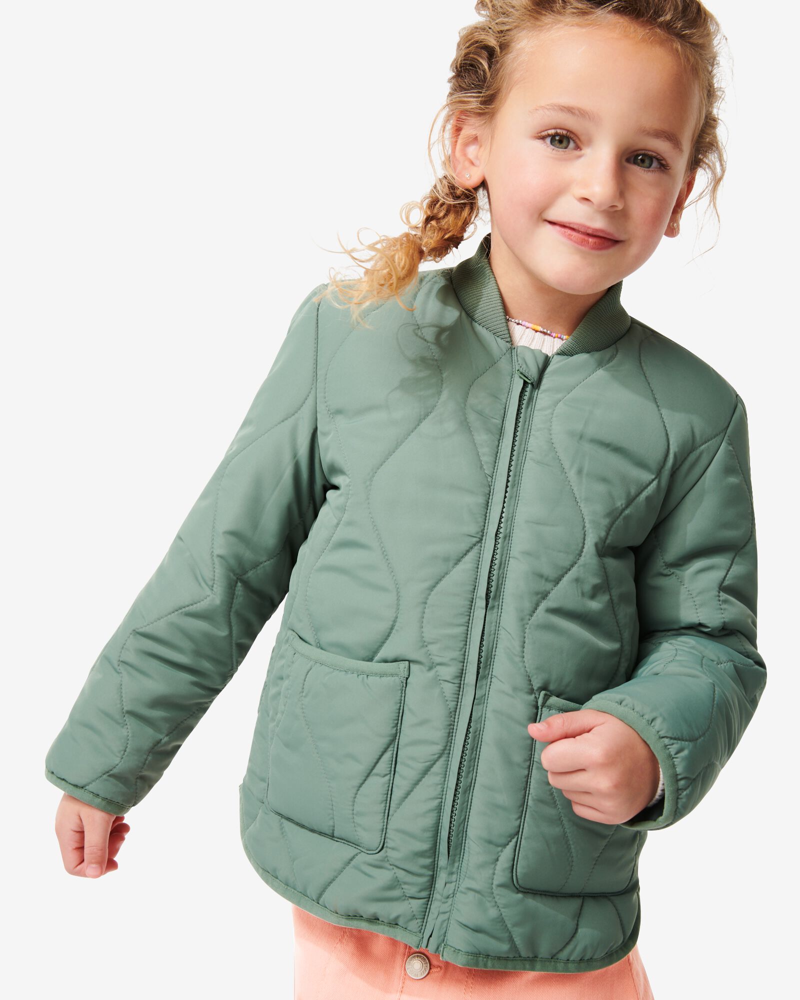 manteau enfant matelassé vert - 1000029628 - HEMA