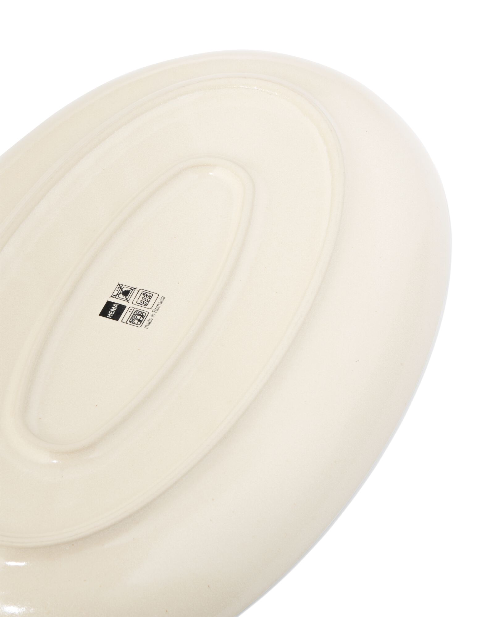 serveerschaal 32x20cm PUUR reactief glazuur gebroken wit - 9650145 - HEMA