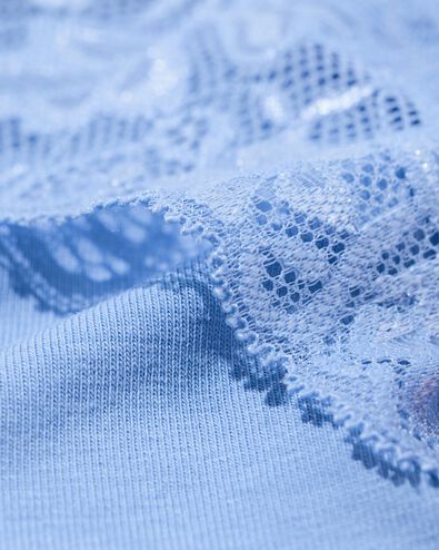 slip hipster femme coton avec dentelle bleu - 19601754BLUE - HEMA