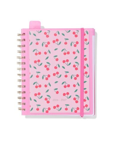 agenda scolaire avec insert 2026-2027 13x18cm cerise - 14505661 - HEMA