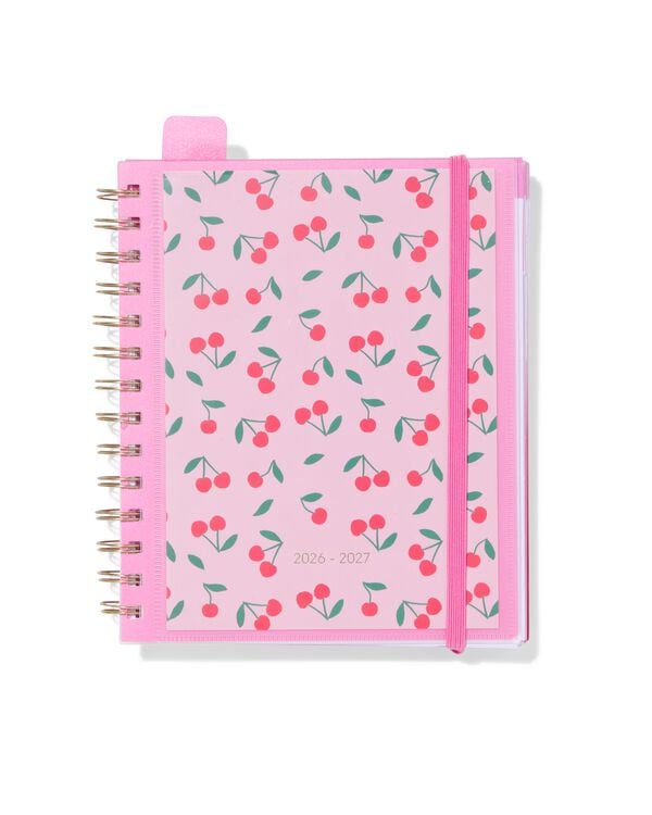 agenda scolaire avec insert 2026-2027 13x18cm cerise - 14505661 - HEMA