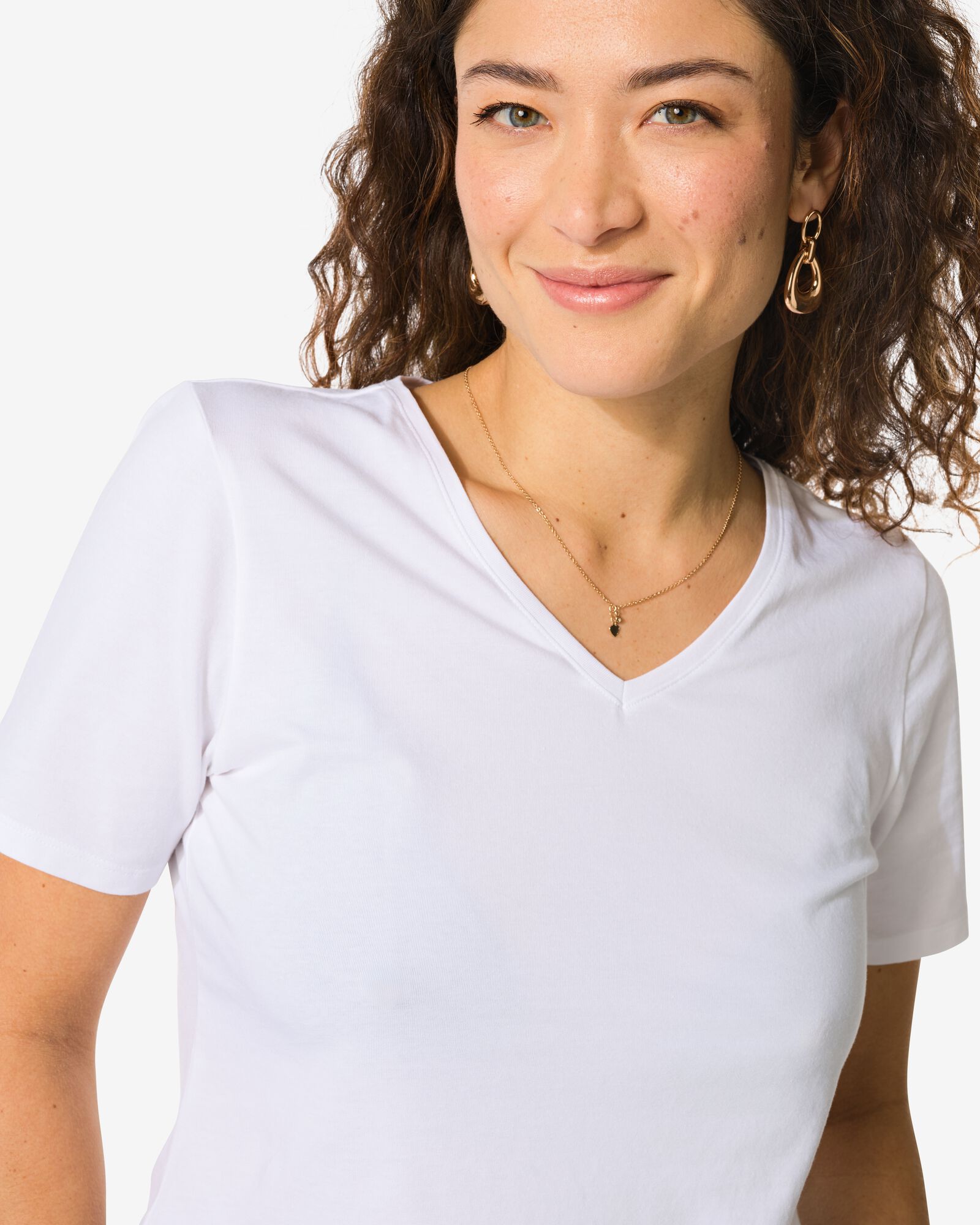 t-shirt femme blanc blanc - 1000004634 - HEMA