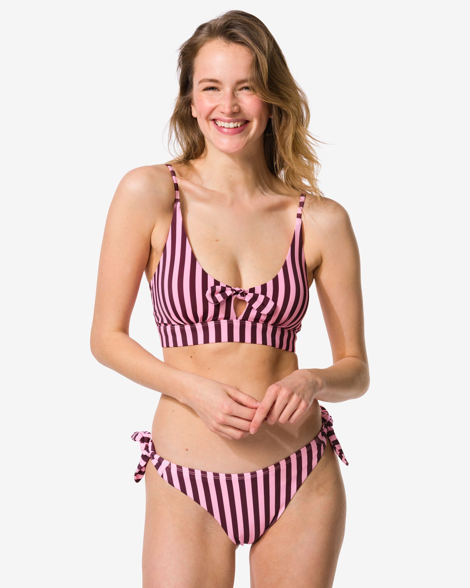 damesbikinibroekje Eva strepen roze roze - 22360280PINK - HEMA