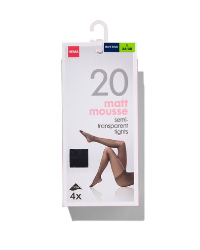 4 collants mats semi-transparents 20 deniers bleu fonc&eacute; bleu fonc&eacute; - 1000000742 - HEMA